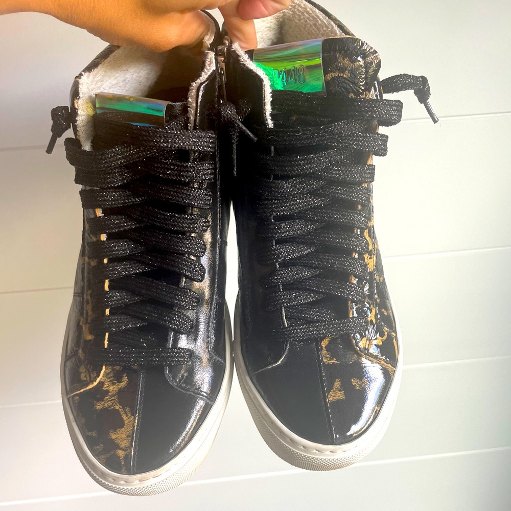 P448 Black and Gold Sneakers